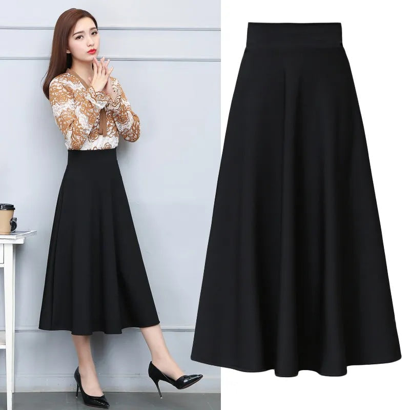 Women's Hepburn Style A-Line Midi Skirt