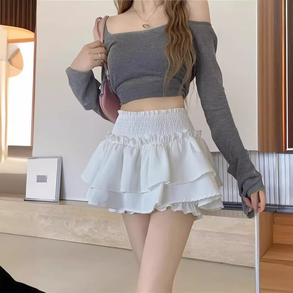 Women's High-Waisted Pleated Ballet Mini Skirt
