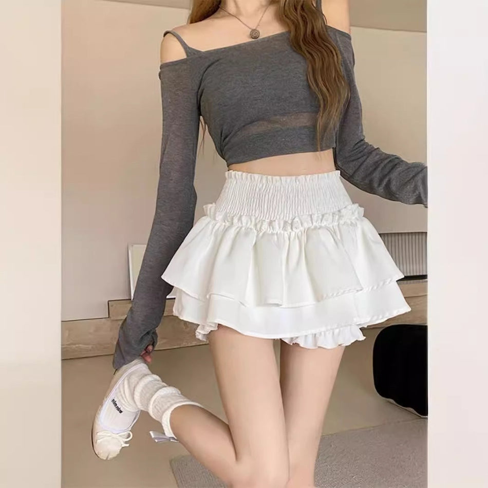 Women's High-Waisted Pleated Ballet Mini Skirt