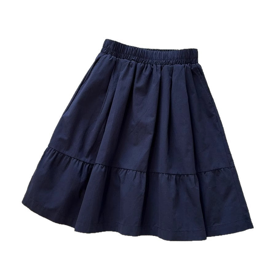 Women's High-Waisted Cotton Blend A-Line Midi Skirt