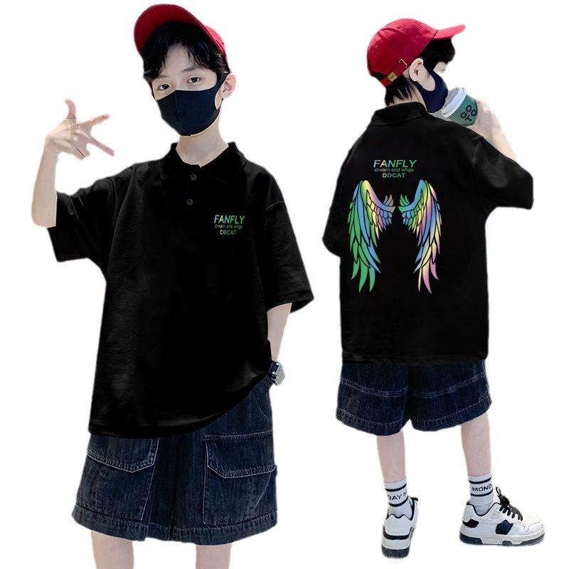 Boys Cotton Polo Collar Casual T-Shirt