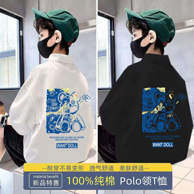 Boys Polo Collar Half Sleeve Casual T-Shirt