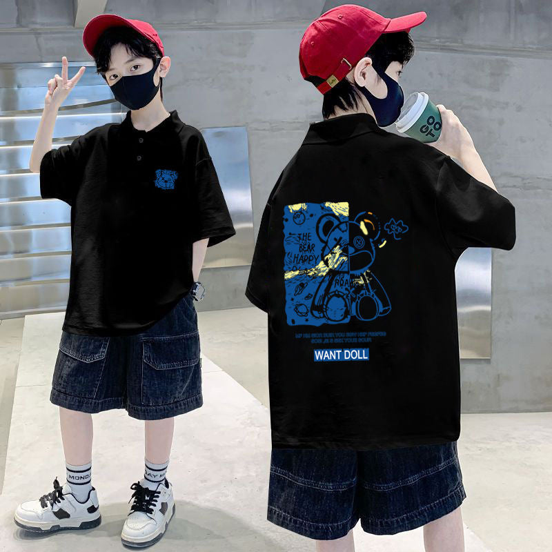 Boys Polo Collar Half Sleeve Casual T-Shirt