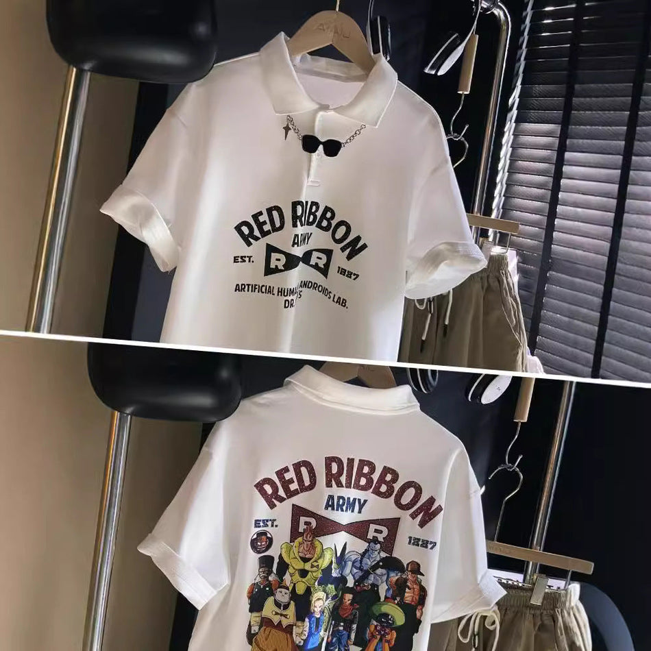 Boys Summer Polo Collar Short Sleeve Cotton T-Shirt