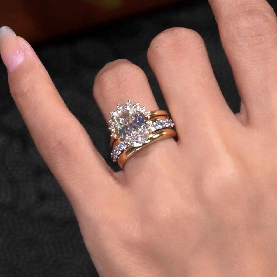 Women's Stackable Cubic Zirconia Open Band Ring Set