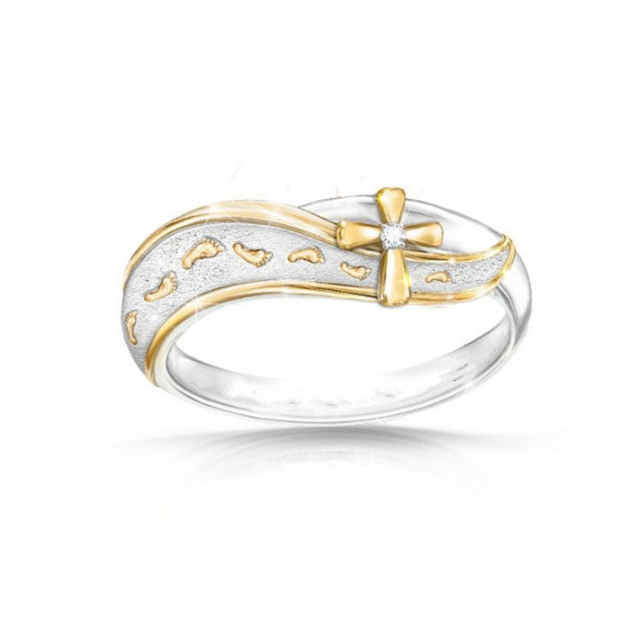 Women's Two-Tone 18K Gold Plated Geometric Ring