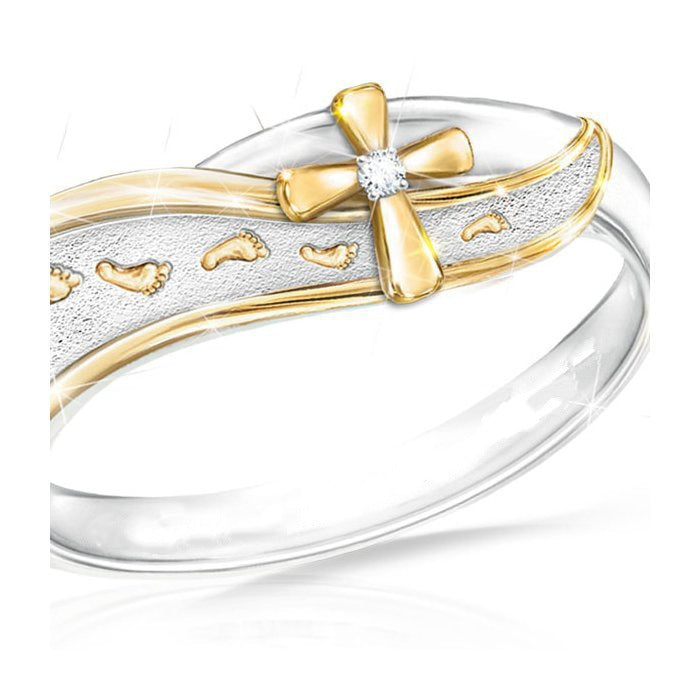 Women's Two-Tone 18K Gold Plated Geometric Ring