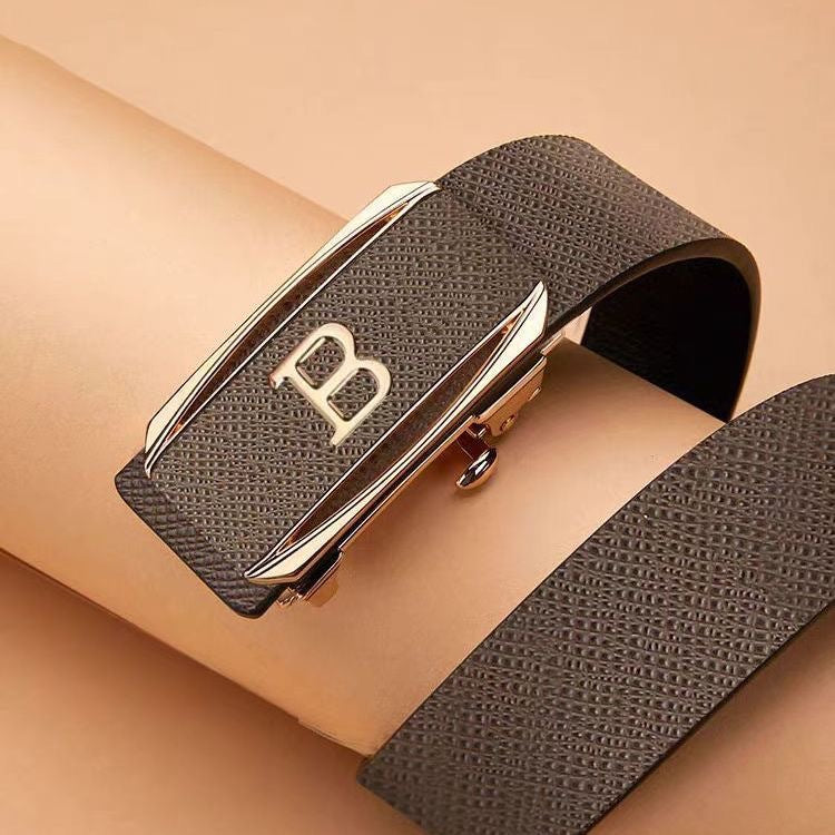 Men's Letter B Automatic Buckle Belt for Business Casual Wear