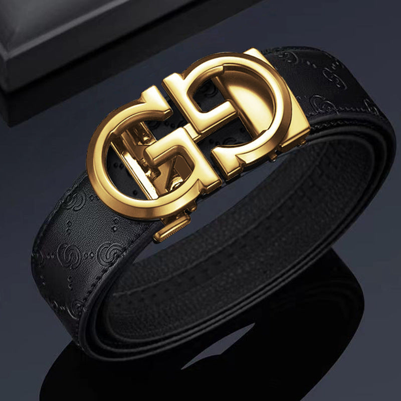 Men's Letter G Automatic Buckle PU Leather Fashion Belt