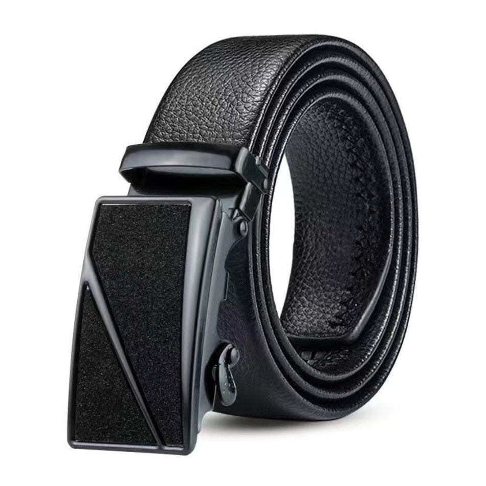 Men's Faux Leather Automatic Buckle Belt with Business Style