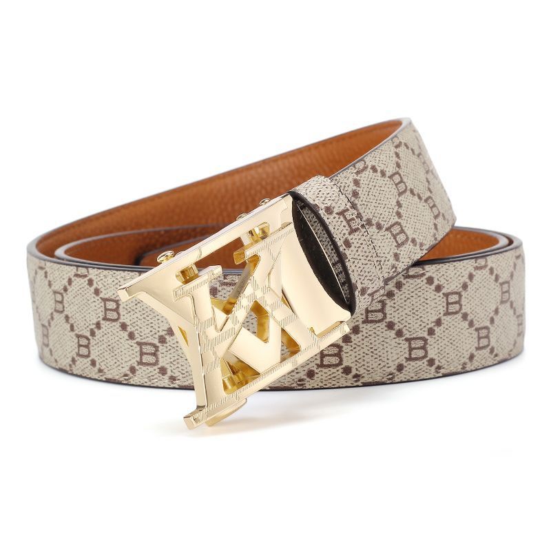 Men's Alloy VK Automatic Buckle Faux Leather Business Belt