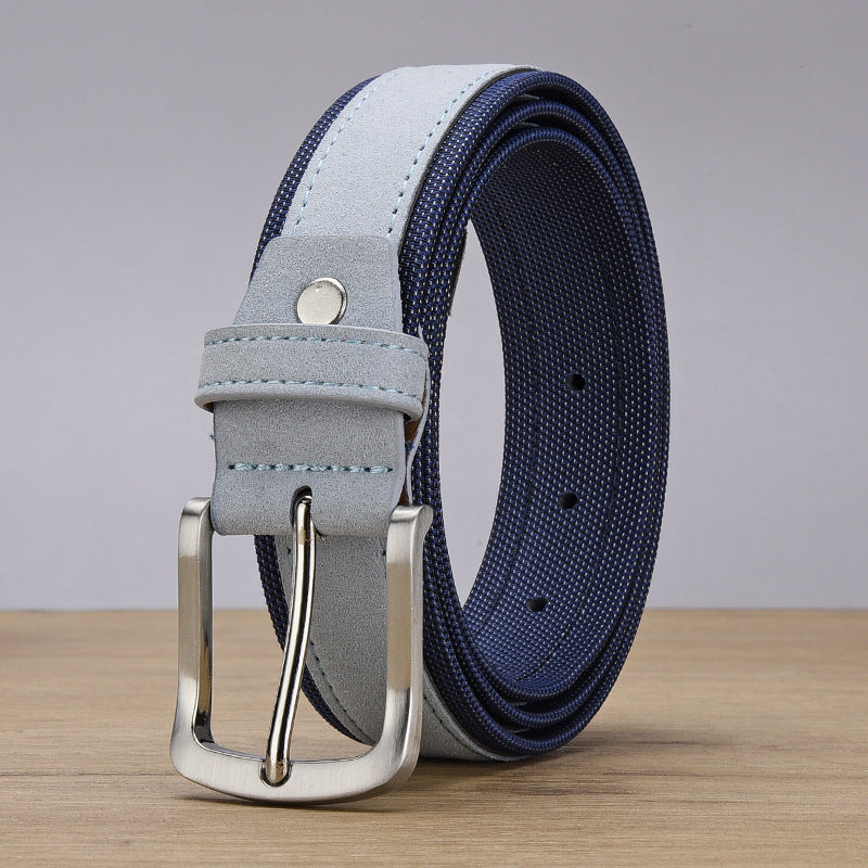 Men's Korean Velvet Belt with Pin Buckle Casual Style