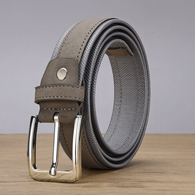 Men's Korean Velvet Belt with Pin Buckle Casual Style