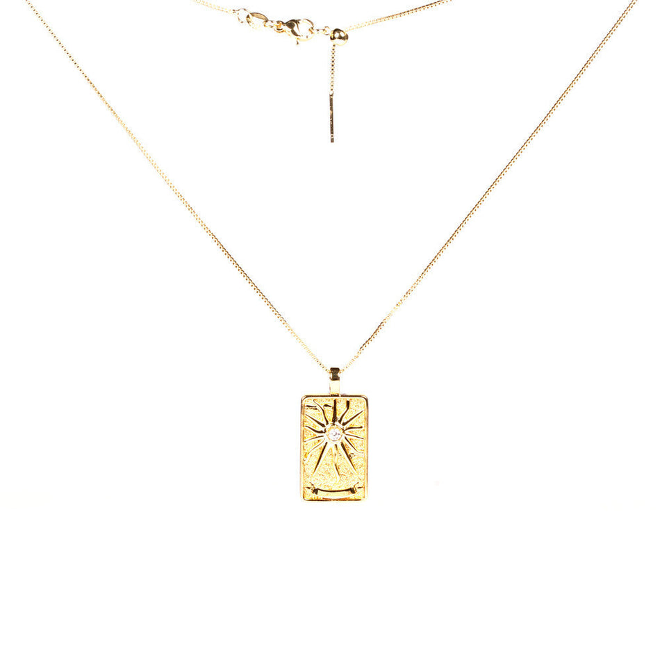 Solomon Tarot Card Pendant Necklace for Men and Women