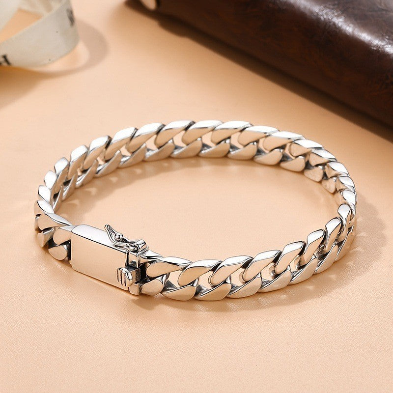 Men's Miami Cuban Chain Metal Bracelet with Minimalist Style