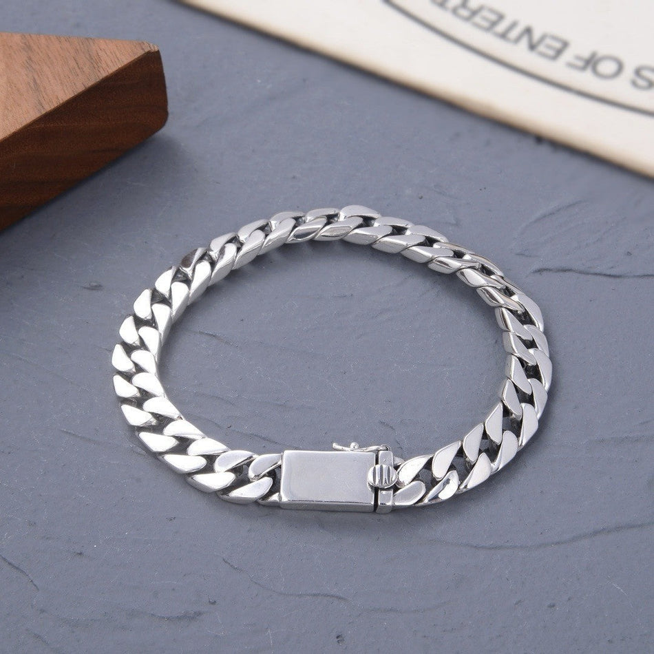 Men's Miami Cuban Chain Metal Bracelet with Minimalist Style