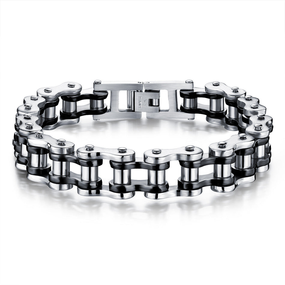 Men's Stainless Steel Motorcycle Chain Titanium Bracelet