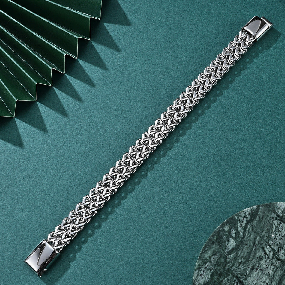 Men's Titanium Steel Bracelet with Minimalist Hip-Hop Style