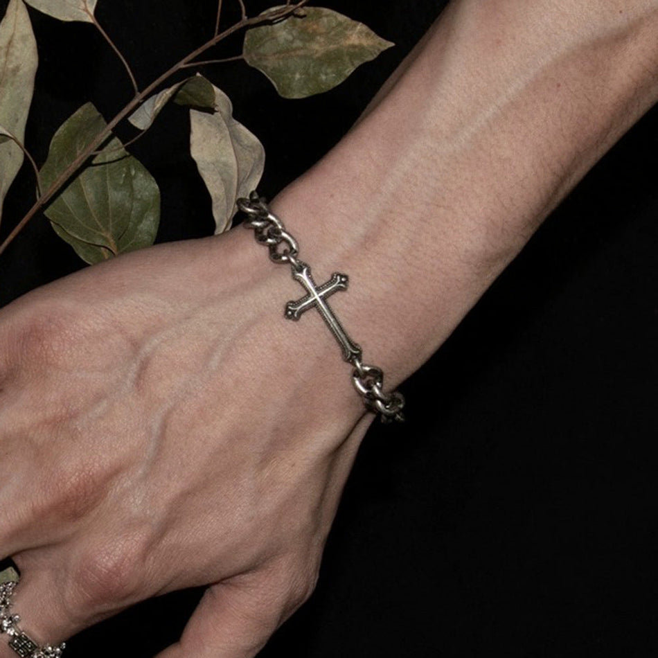 Men's Retro Distressed Cuban Chain Hip-Hop Metal Bracelet