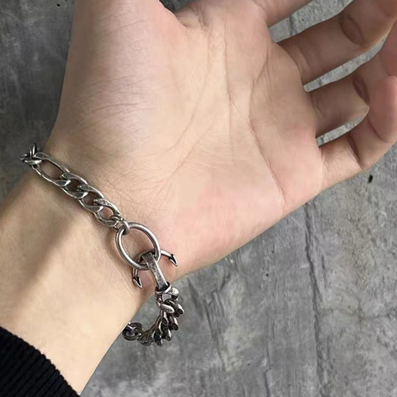 Men's Retro Distressed Cuban Chain Hip-Hop Metal Bracelet