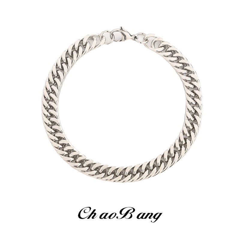 Titanium Steel Cuban Chain Bracelet for Men