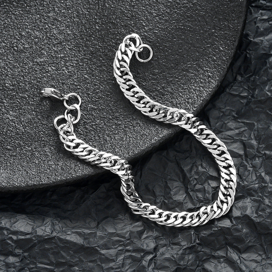 Titanium Steel Cuban Chain Bracelet for Men