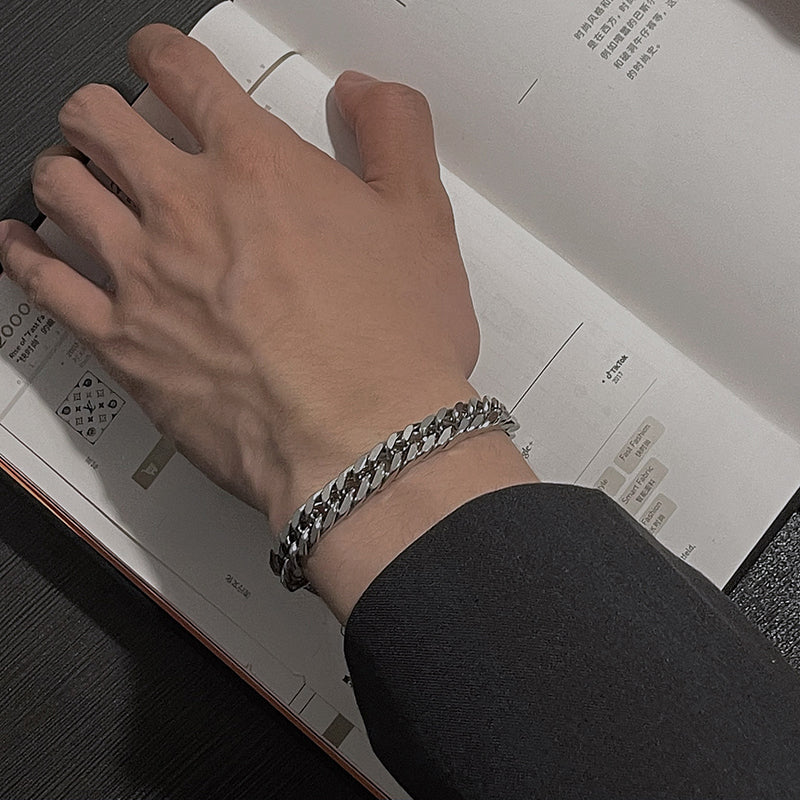 Titanium Steel Cuban Chain Bracelet for Men and Couples