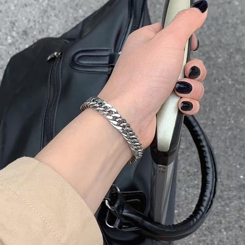 Titanium Steel Cuban Chain Bracelet for Men and Couples