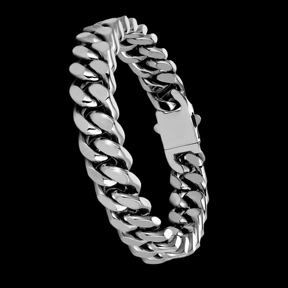 Men's Titanium Steel Woven Miami Cuban Chain Bracelet