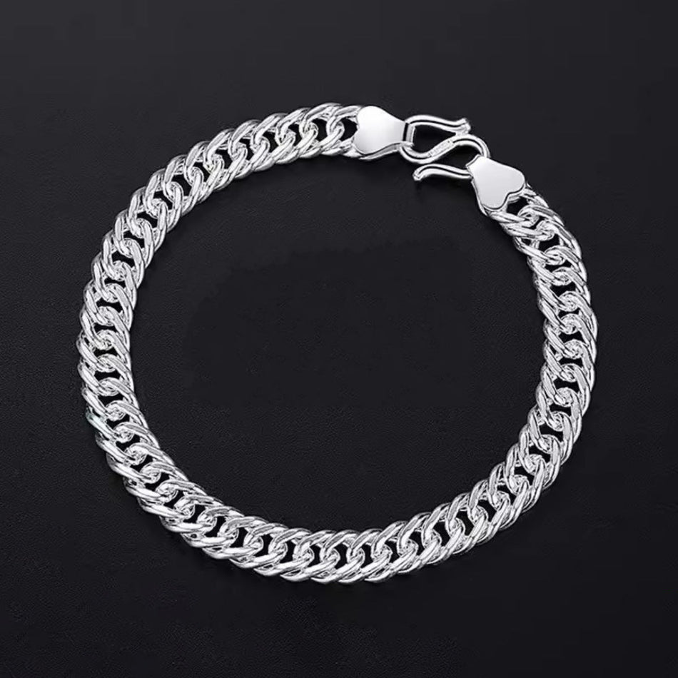 Men's Thick Tank Chain Bracelet with Riding Whip Design