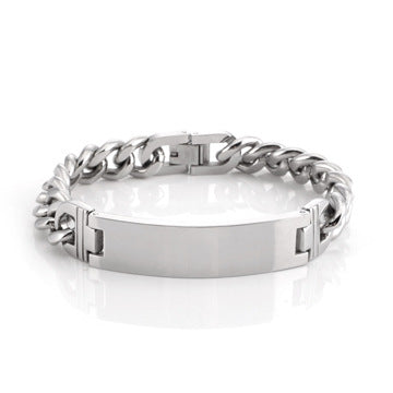 Men's Titanium Steel Cuban Chain Bracelet Hip-Hop Style
