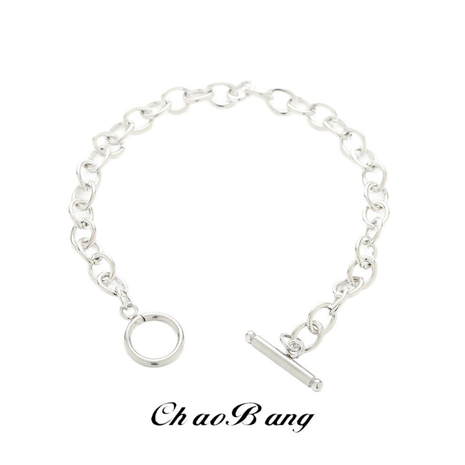 Unisex Titanium Steel Bracelet with OT Clasp Design