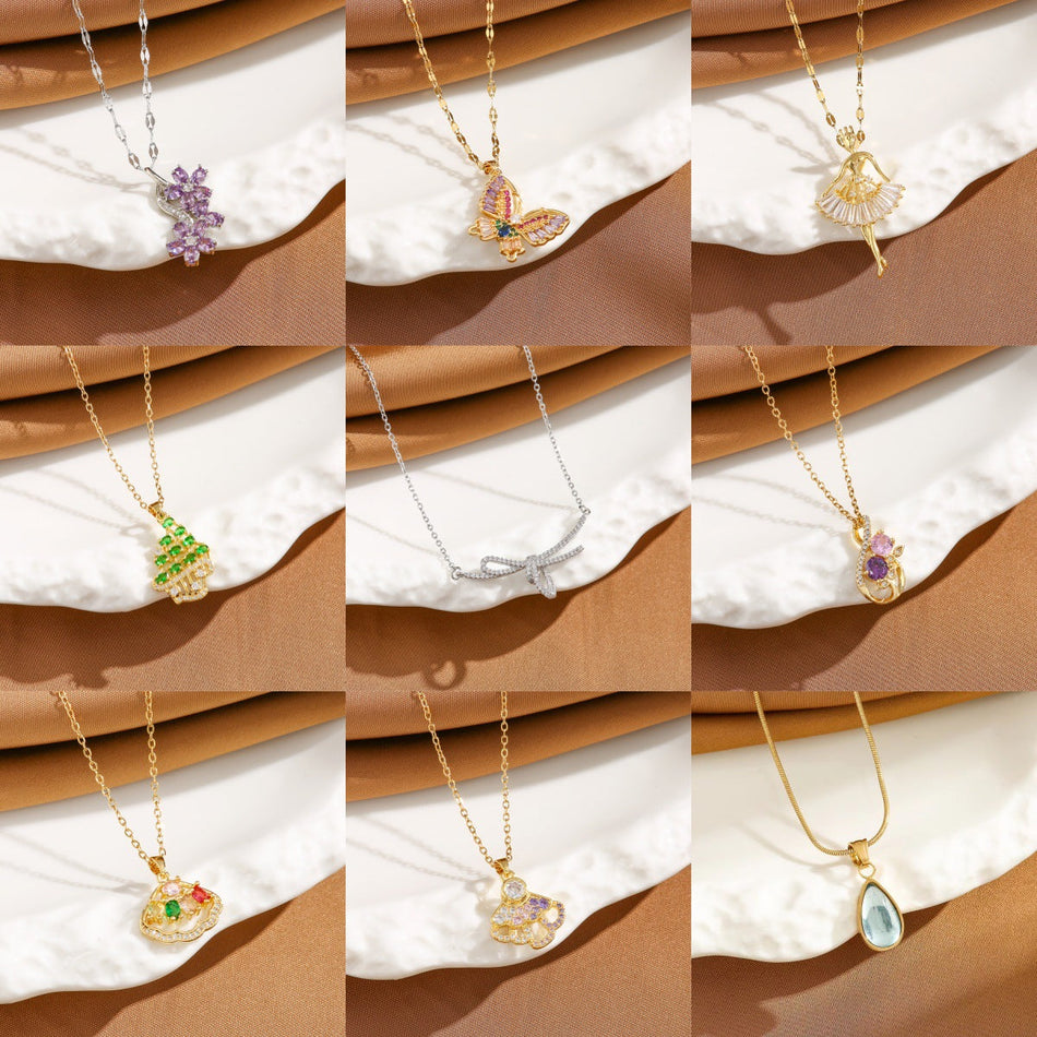 Titanium Steel Minimalist Clavicle Necklace for Women