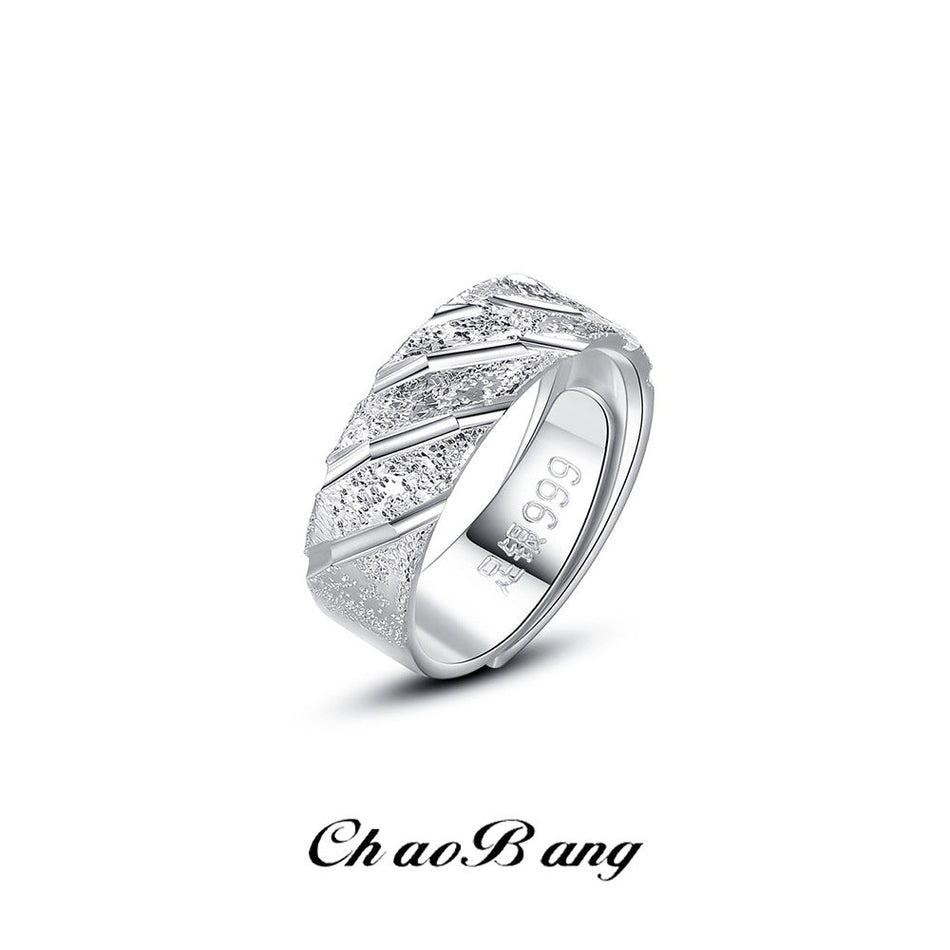 S925 Sterling Silver Adjustable Ring for Men