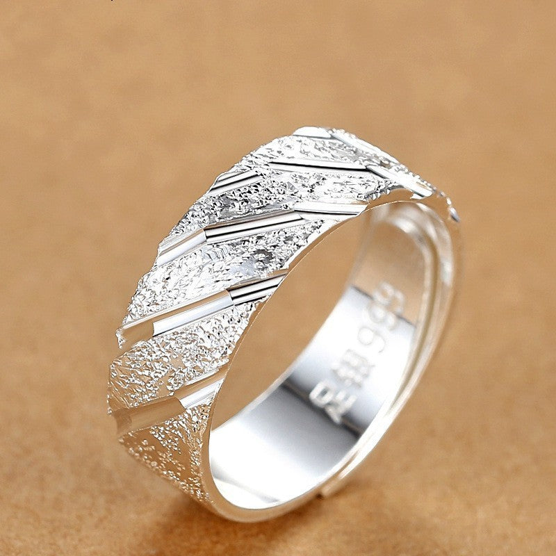 S925 Sterling Silver Adjustable Ring for Men
