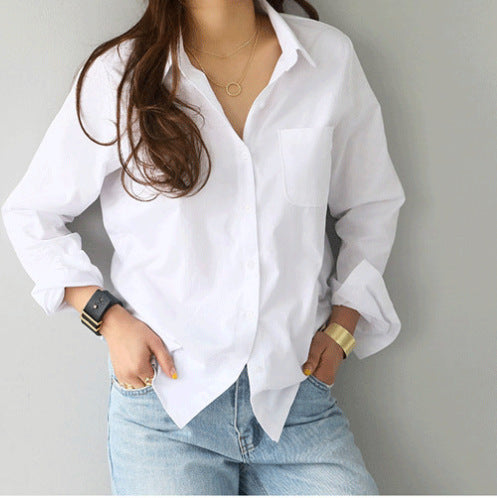 Women's Slim Fit Lapel Collar Long Sleeve Professional Shirt