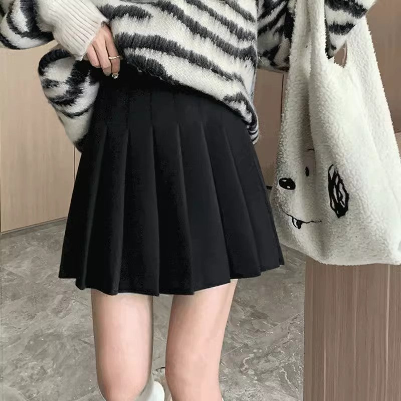Women's High Waist Pleated A-Line Mini Skirt Plus Size