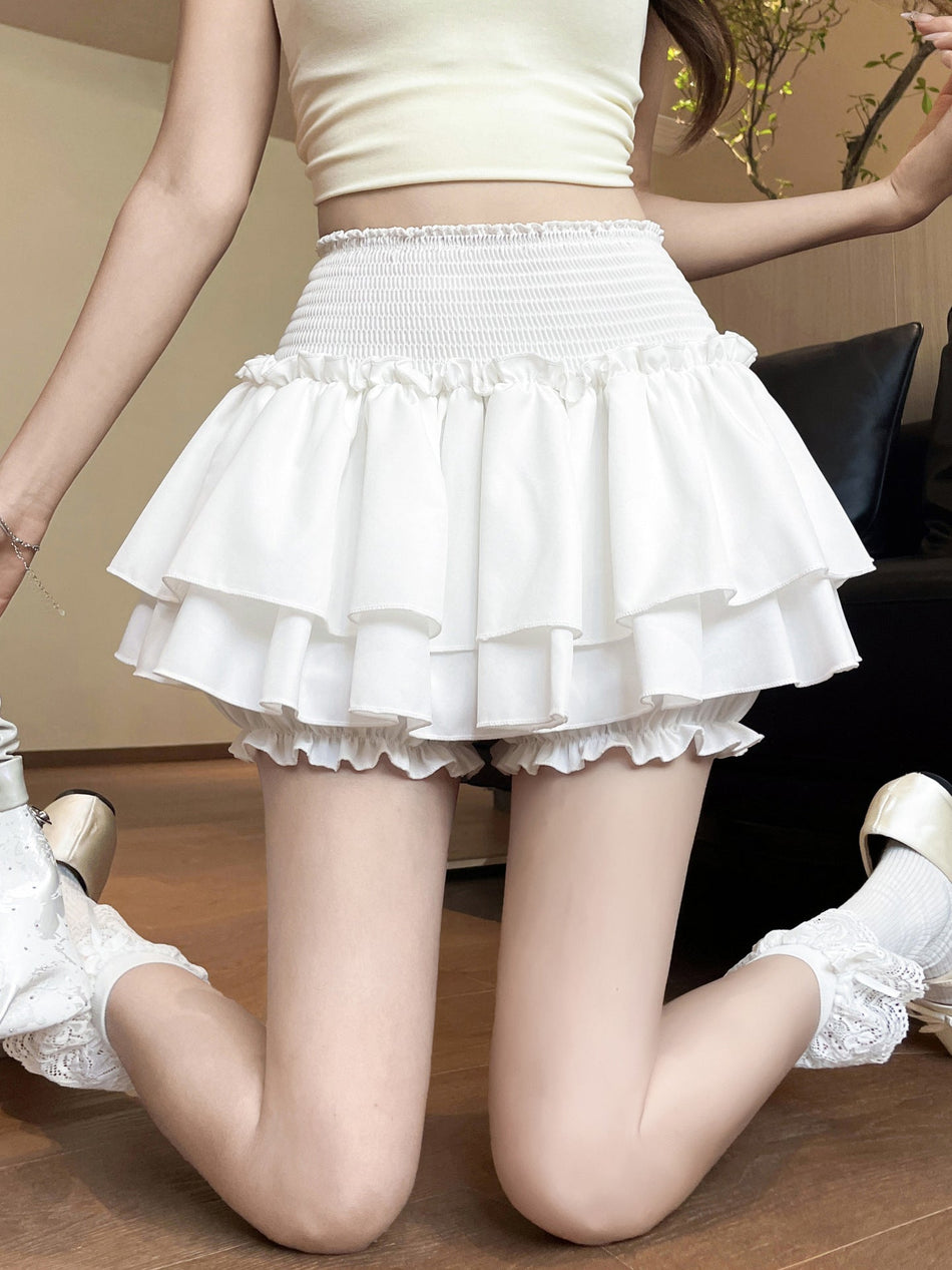Women's High Waist Layered Puffy Tutu Mini Skirt with Lining