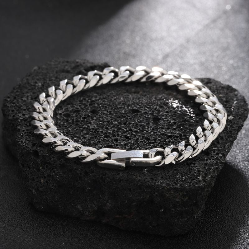 Unisex Titanium Steel Cuban Chain Bracelet Hip-Hop Style