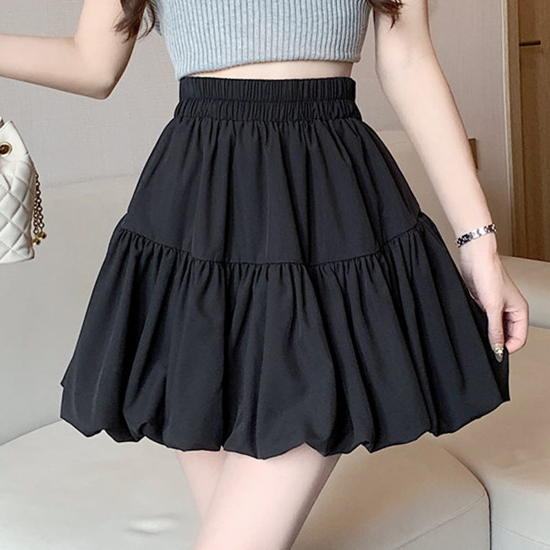 Women's High Waist Embroidered Puff A-Line Mini Skirt