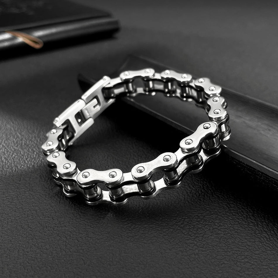 Men's Titanium Steel Motorcycle Chain Bracelet Rock Style
