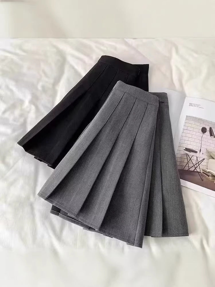 Women's Pleated Academy Style A-Line Mini Skirt Suit Skirt