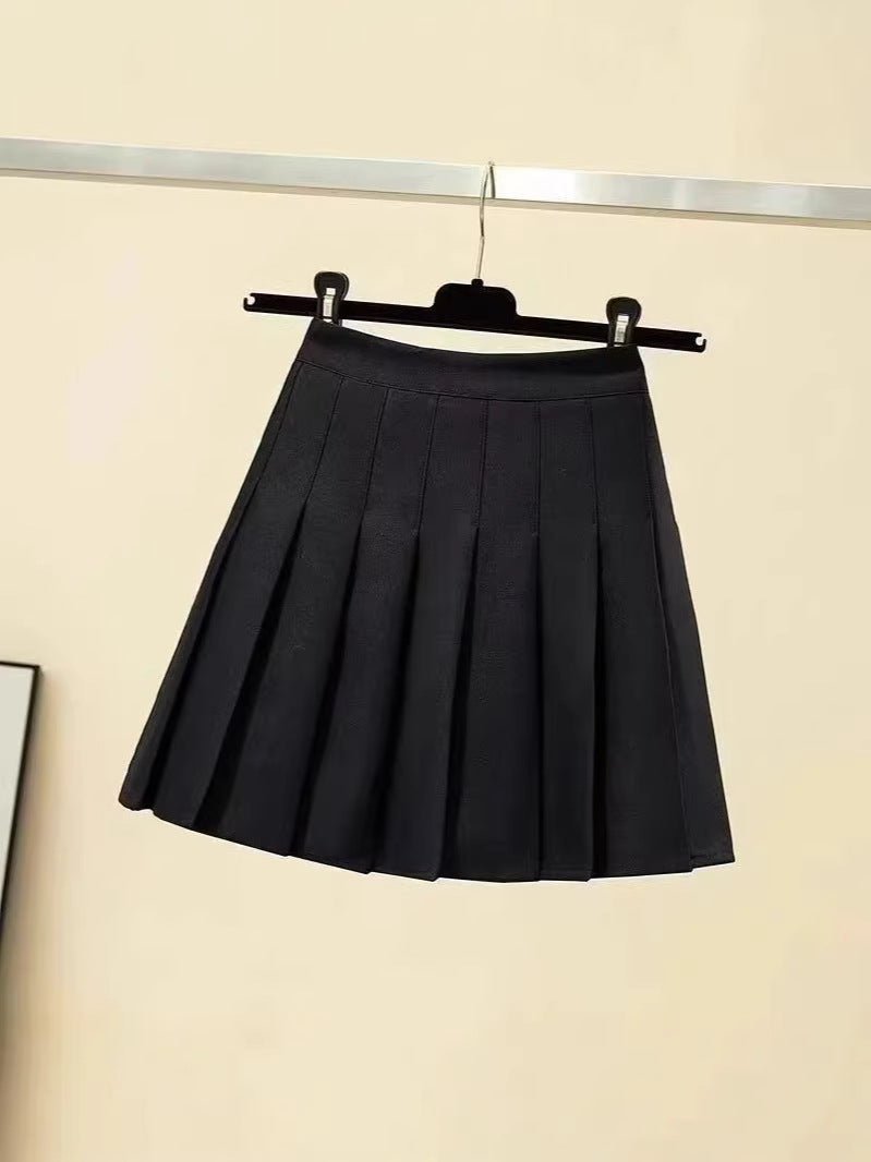 Women's Pleated Academy Style A-Line Mini Skirt Suit Skirt