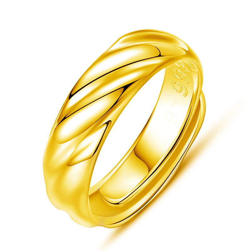 Men's Silver-Plated Twill Open Ring Hip-Hop Fashion Jewelry