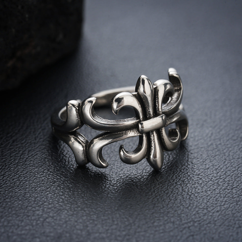 Vintage Cross Adjustable Open Ring Unisex Hip-Hop Jewelry