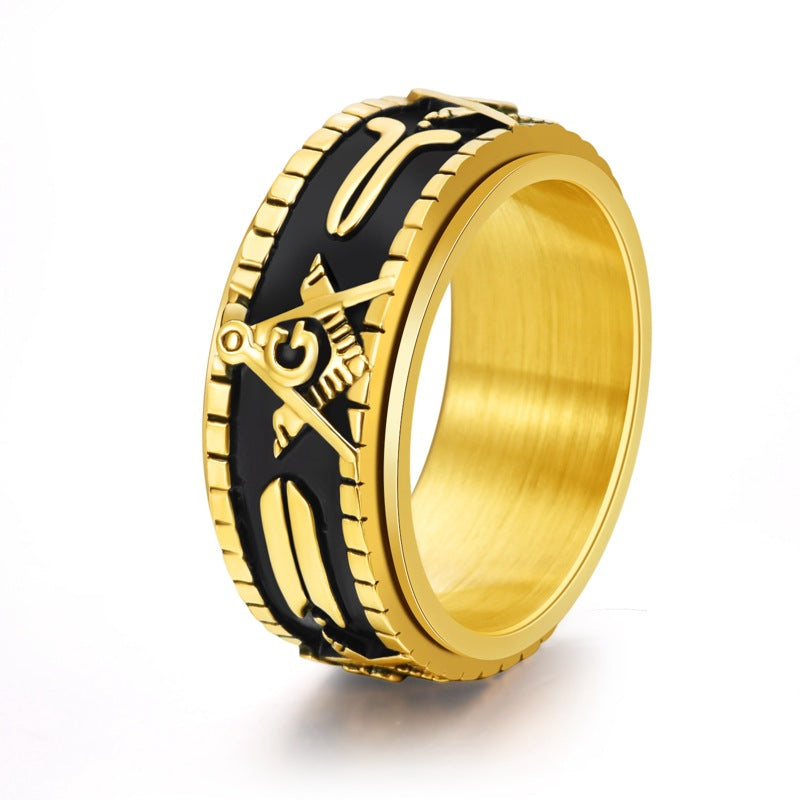 Men's Rotatable Titanium Steel Vintage Punk Spinner Ring