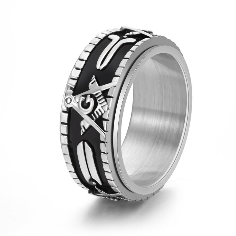 Men's Rotatable Titanium Steel Vintage Punk Spinner Ring