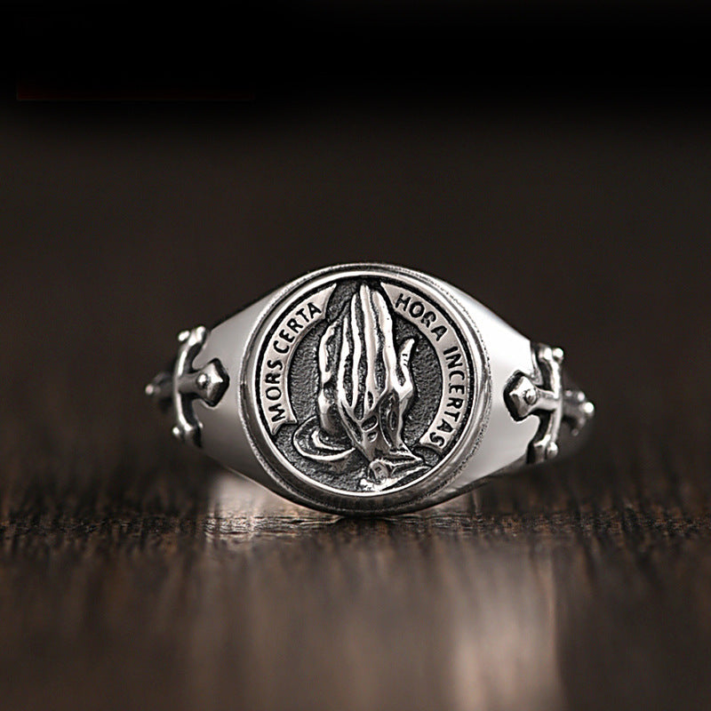 Men's Adjustable Thai Silver Style Open Ring Retro Design