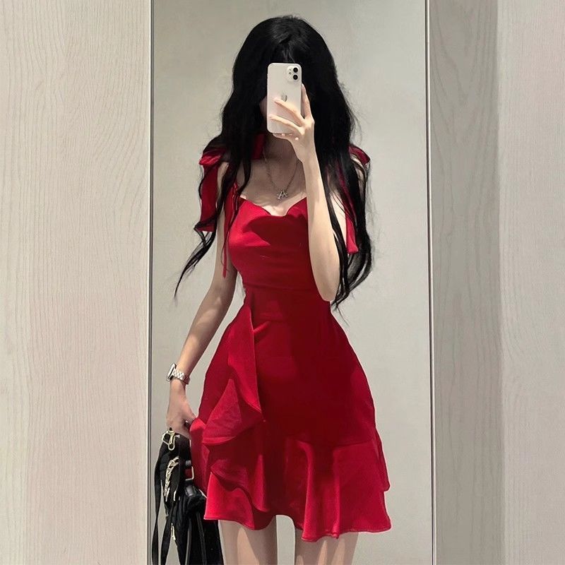 Women's V-Neck Sleeveless A-Line Mini Dress