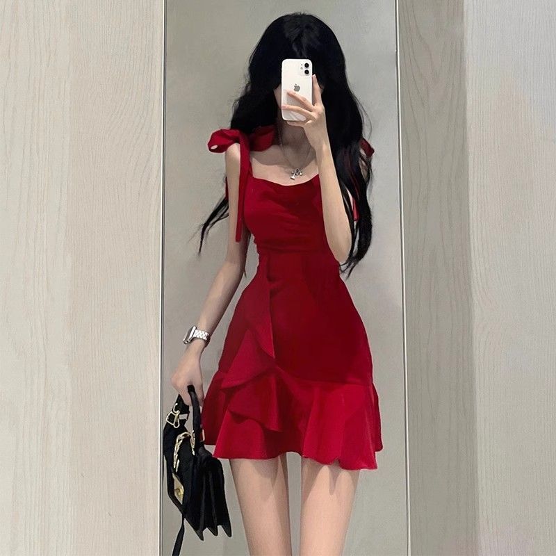 Women's V-Neck Sleeveless A-Line Mini Dress
